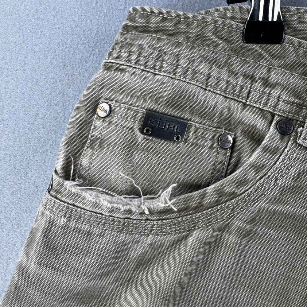 Kuhl Pants Mens 32x32 (Fits 31x31) Beige Cotton Outkast Distressed Outdoor Work - Picture 4 of 16